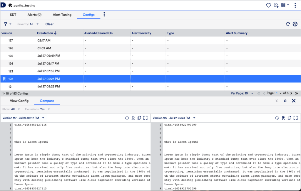 Config tab