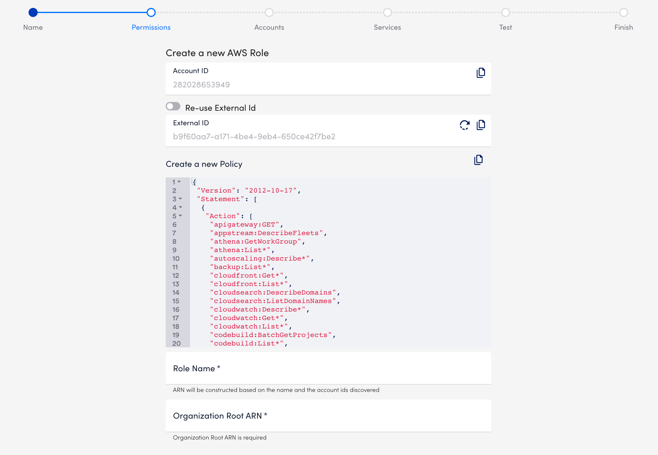 AWS orga unit permission wizard