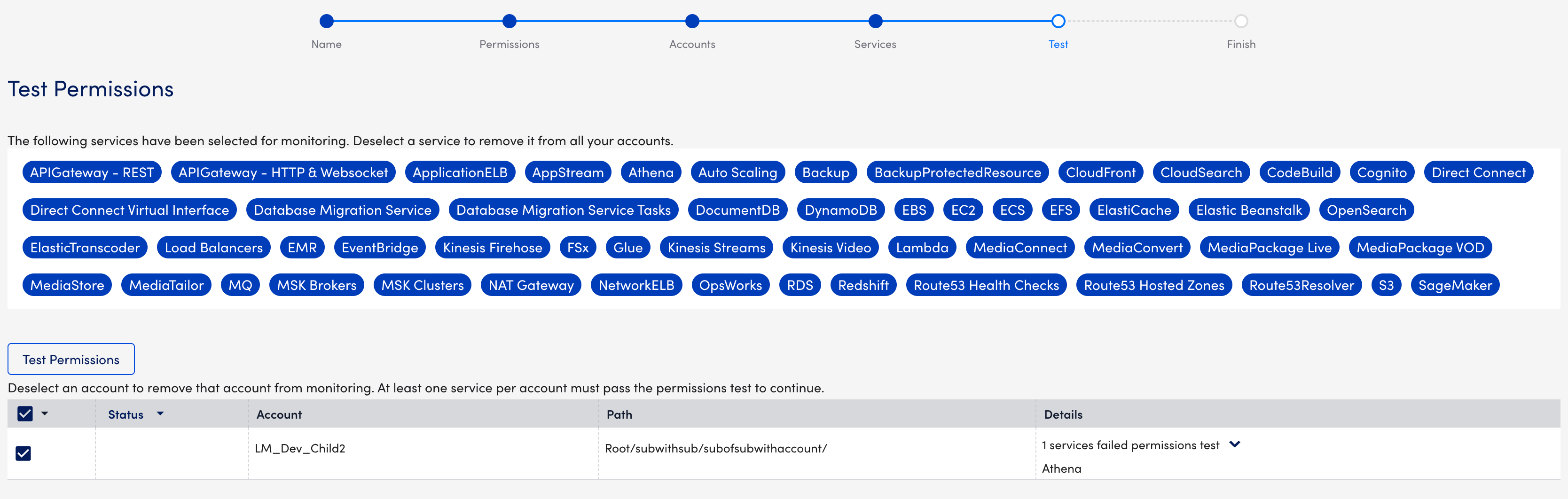 AWS orga unit test wizard